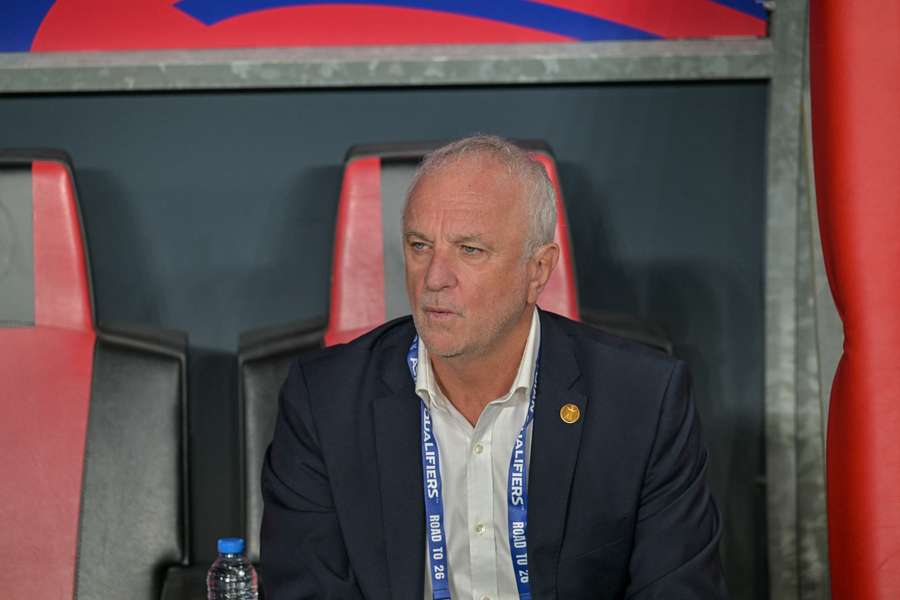 Graham Arnold watches on tensely during Iraq's fifth round World Cup qualifier. Graham Arnold watches on tensely during Iraq's fifth round World Cup qualifier.