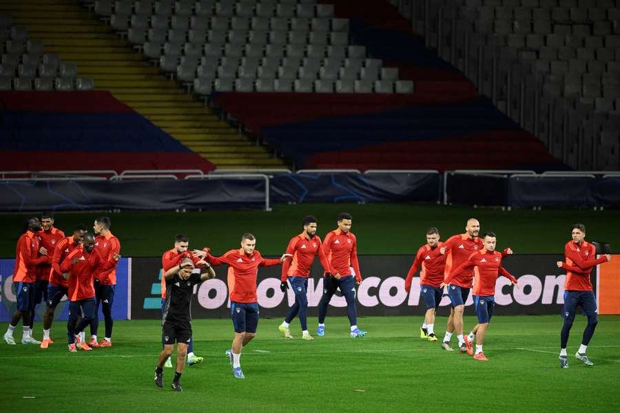 Les Brestois à l'entraînement ce lundi.