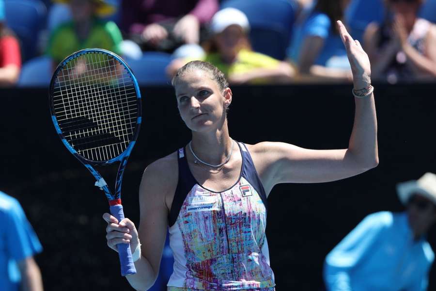 Karolína Plíšková po osmifinálovém triumfu nad Číňankou Zhang Shuai.