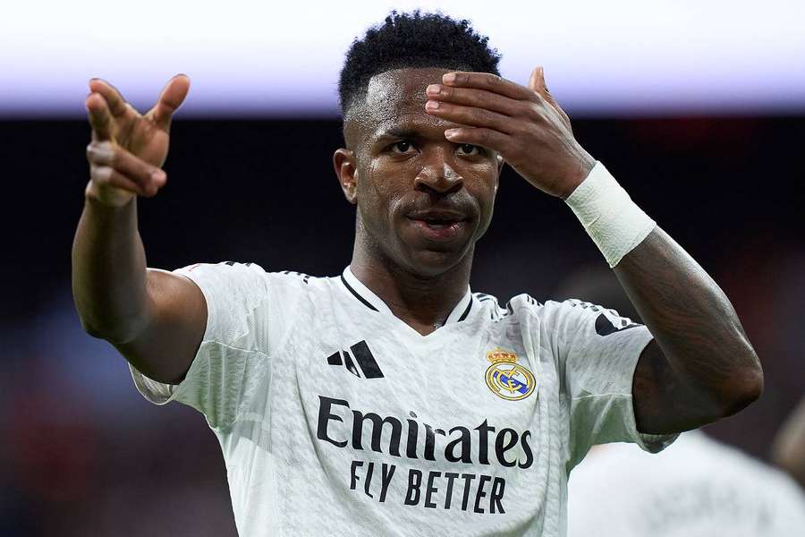 Vinicius Jr pendant la rencontre face à Girona au Santiago Bernabéu. 