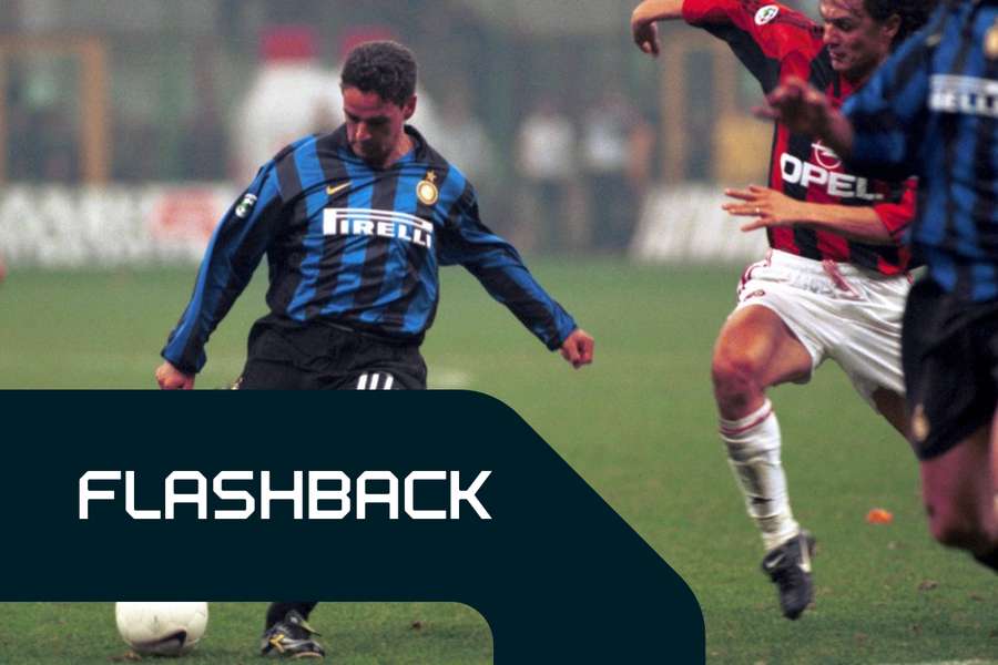 Roberto Baggio con la camiseta del Inter