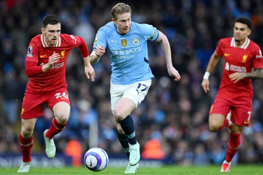 Kevin De Bruyne v zápase s Liverpoolem