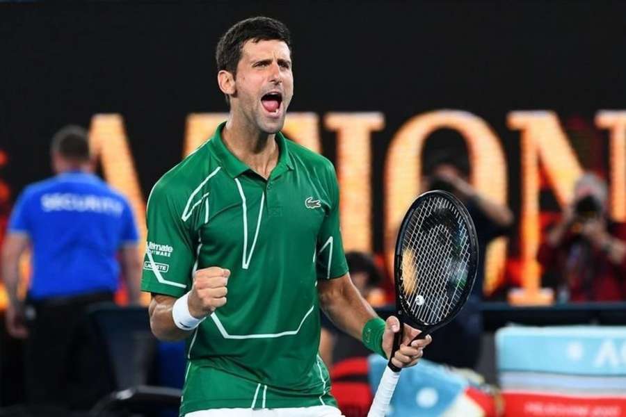 Djokovic celebra un punto en un partido de tenis