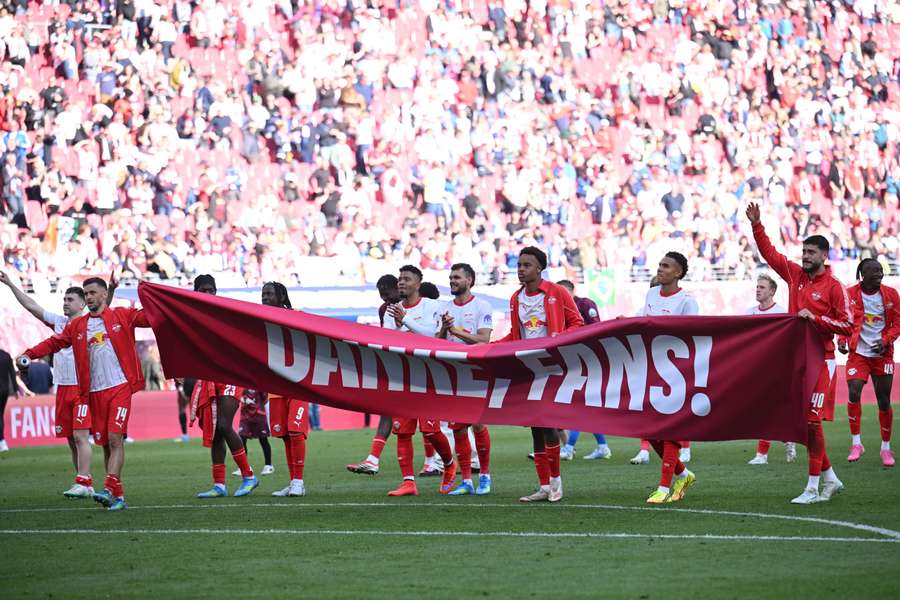 Leipzig célébrant sa qualification en C1. Leipzig célébrant sa qualification en C1.