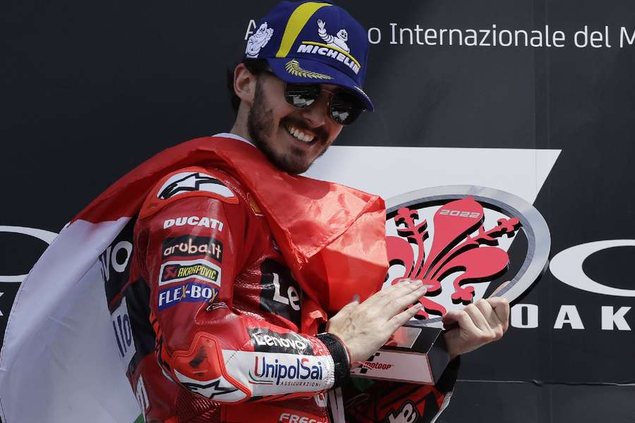 Bagnaia celebrates his Italian GP sprint victory in style