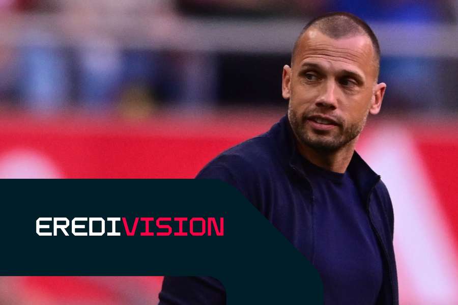 Ajax manager John Heitinga during Saturday's Eredivisie game against PEC Zwolle