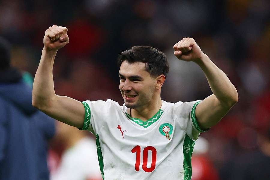 Brahim Diaz celebrates reaching AFCON semi-finals