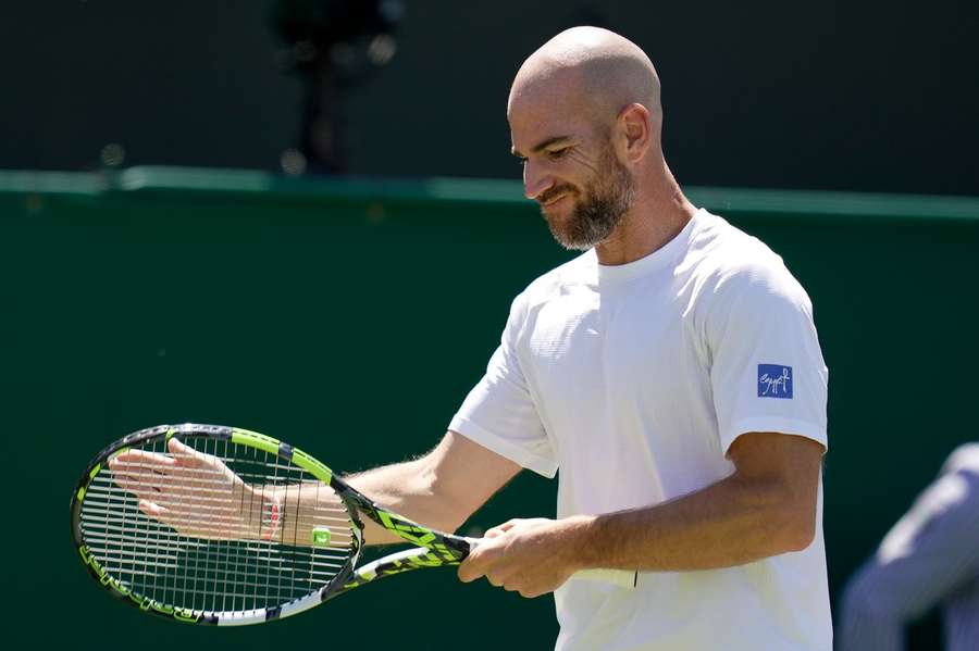 Adrian Mannarino in actie op Wimbledon, eerder deze maand