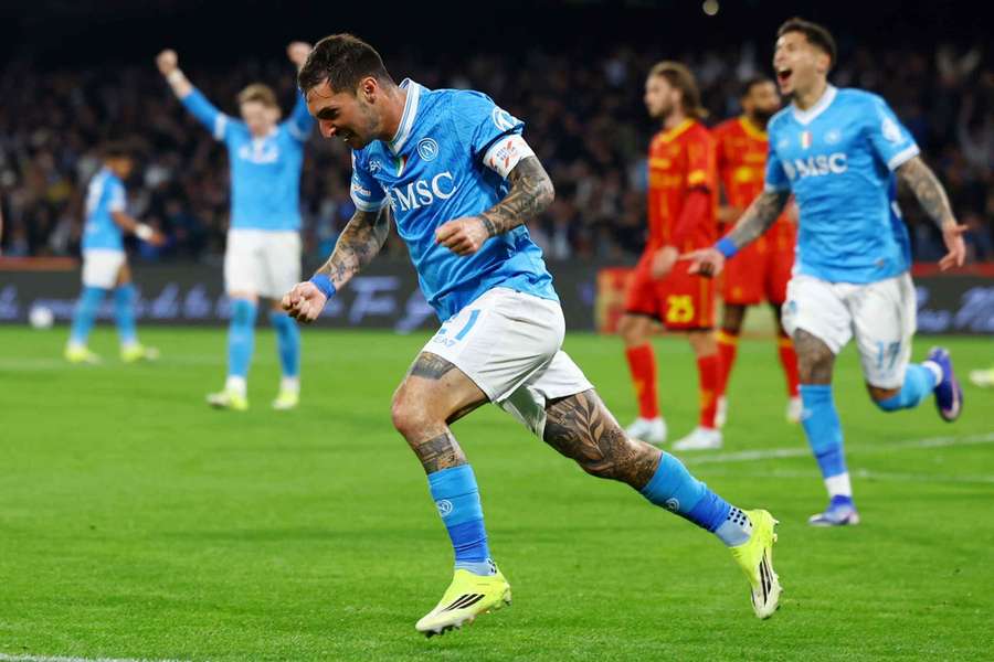 Politano celebrates scoring for Napoli
