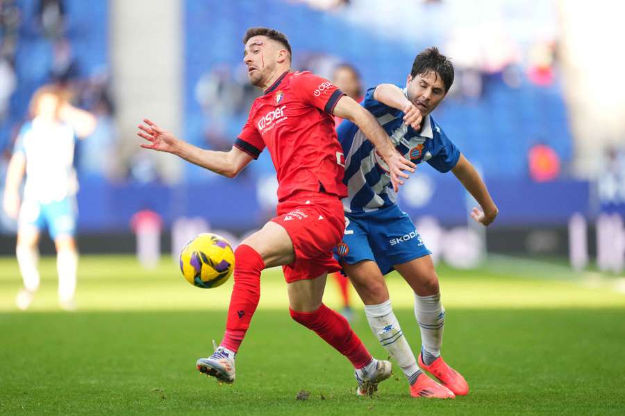 Kike Barja, durante un partido contra el Espanyol
