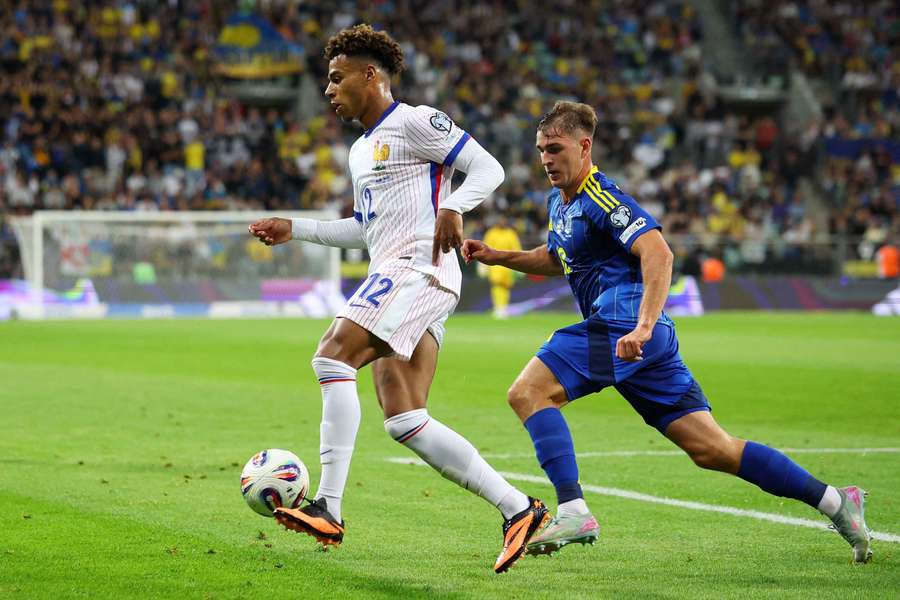 France's Desire Doue in action against Ukraine
