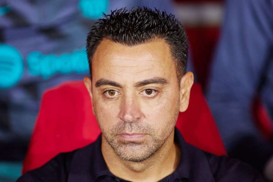 Xavi, en un partido con el Barcelona