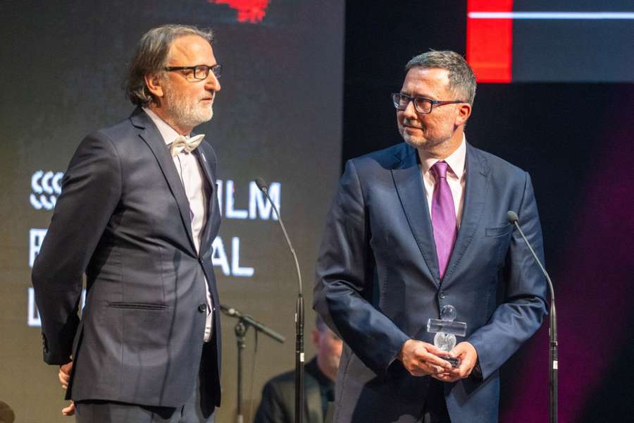 Alan Záruba a Jiří Hošek při přebírání ceny. Alan Záruba a Jiří Hošek při přebírání ceny.
