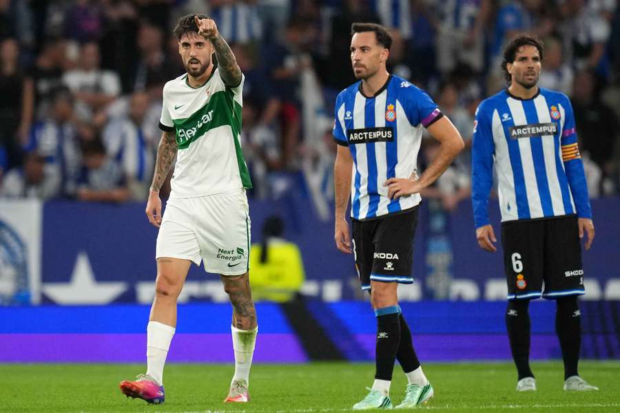 Fer Niño celebra su segundo gol ante el Espanyol