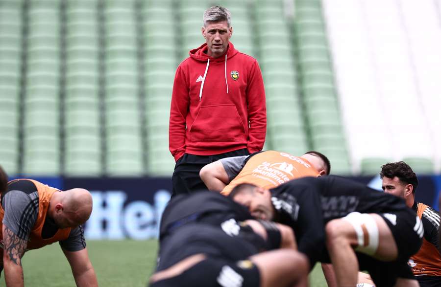 La Rochelle coach Ronan O'Gara attends a captain's run