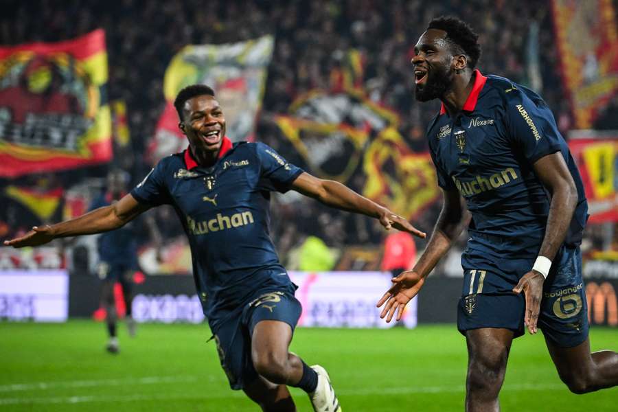 Odsonne Edouard of Lens celebrates scoring against Nice Odsonne Edouard of Lens celebrates scoring against Nice