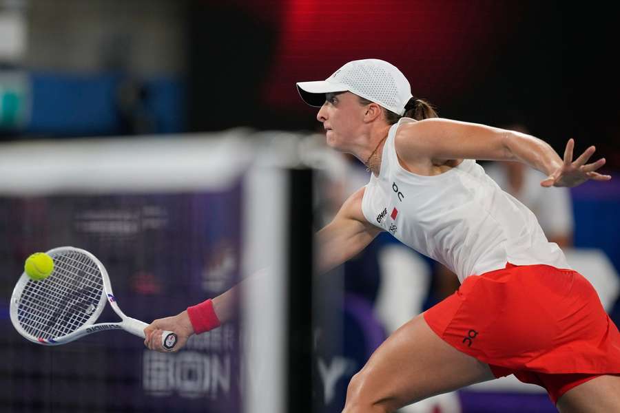 Iga Świątek podczas meczu z Evą Lys Iga Świątek podczas meczu z Evą Lys