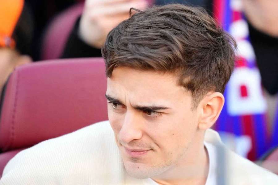 Gavi na stadionu Camp Nou při utkání Barcelony proti Mallorce