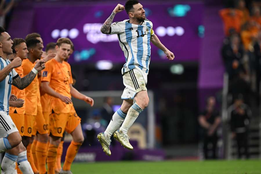 Lionel Messi beim Elfmesterschießen gegen die Niederlande