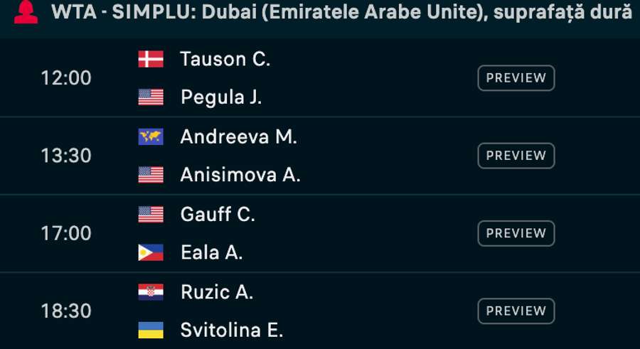 WTA Dubai WTA Dubai