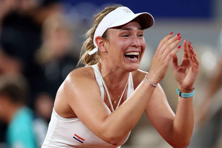 Emoties bij Vekic na het bereiken van de finale