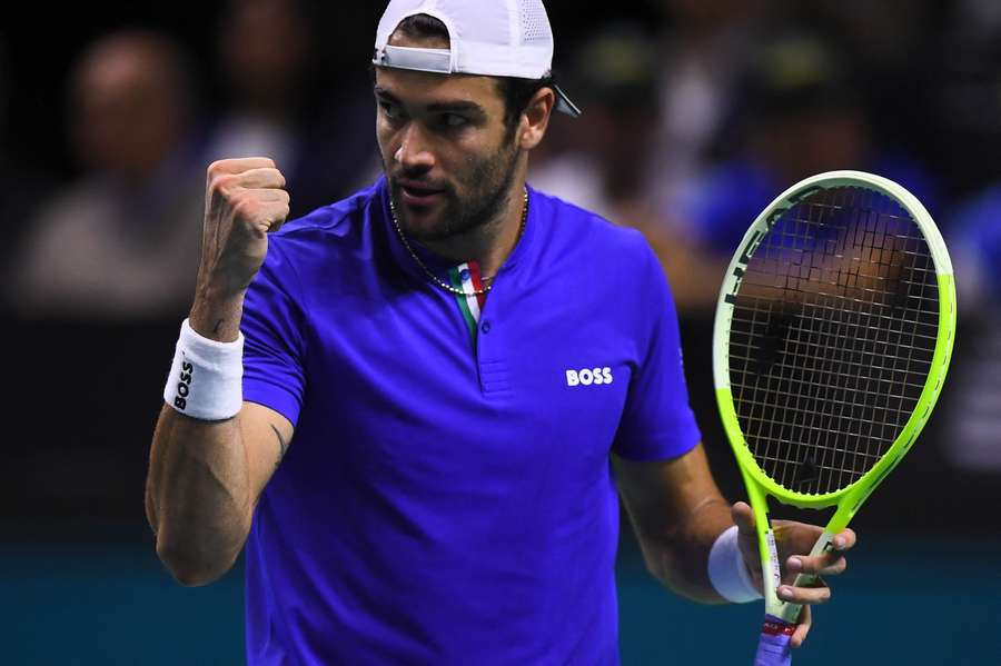 Matteo Berrettini durante la finale della Coppa Davis a Malaga