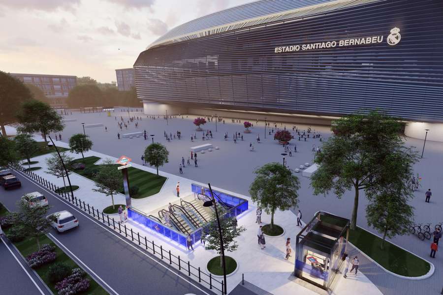 Imagen de lo que será la estación de Santiago Bernabéu por fuera
