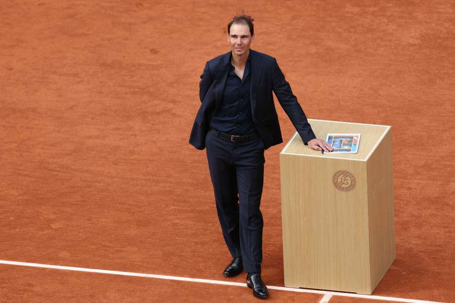 Rafael Nadal, en su homenaje en Roland Garros