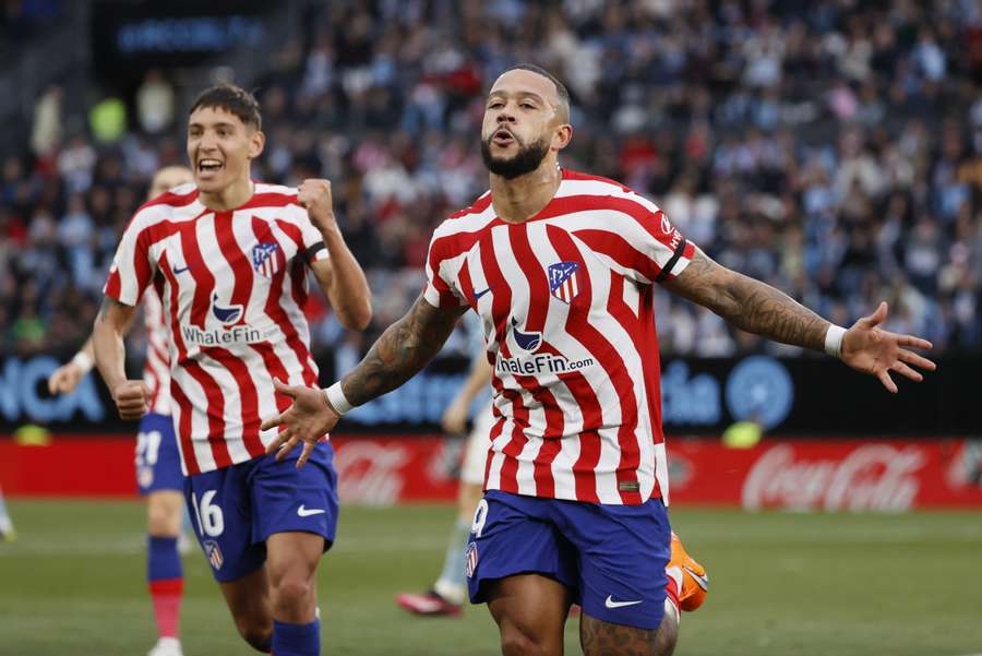 Memphis Depay maakte zijn vierde treffer in acht duels voor Atletico Madrid