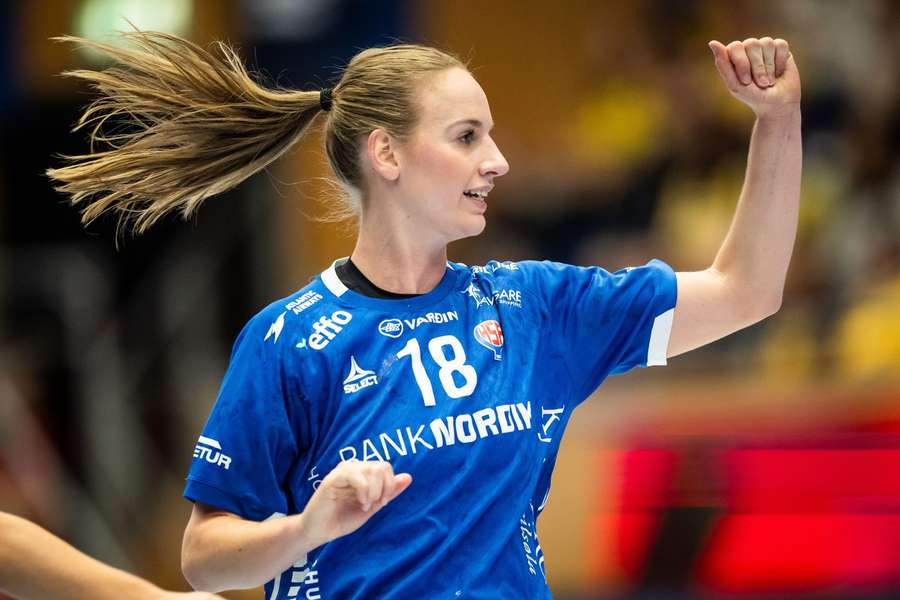 Pernille Brandenborg jubler efter en scoring