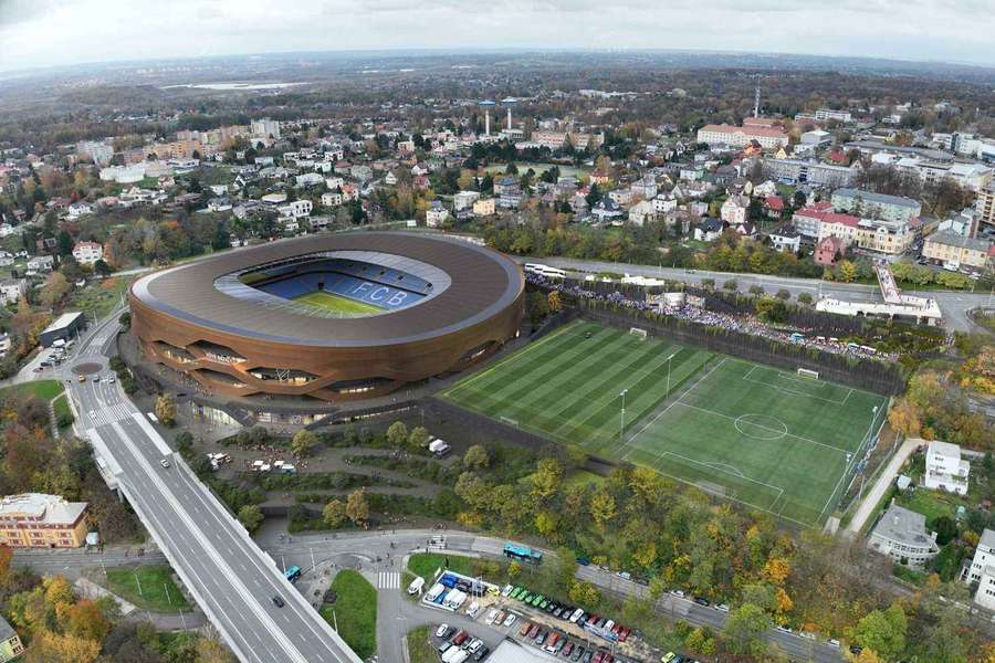 Vizualizace nového ostravského stadionu. Vizualizace nového ostravského stadionu.