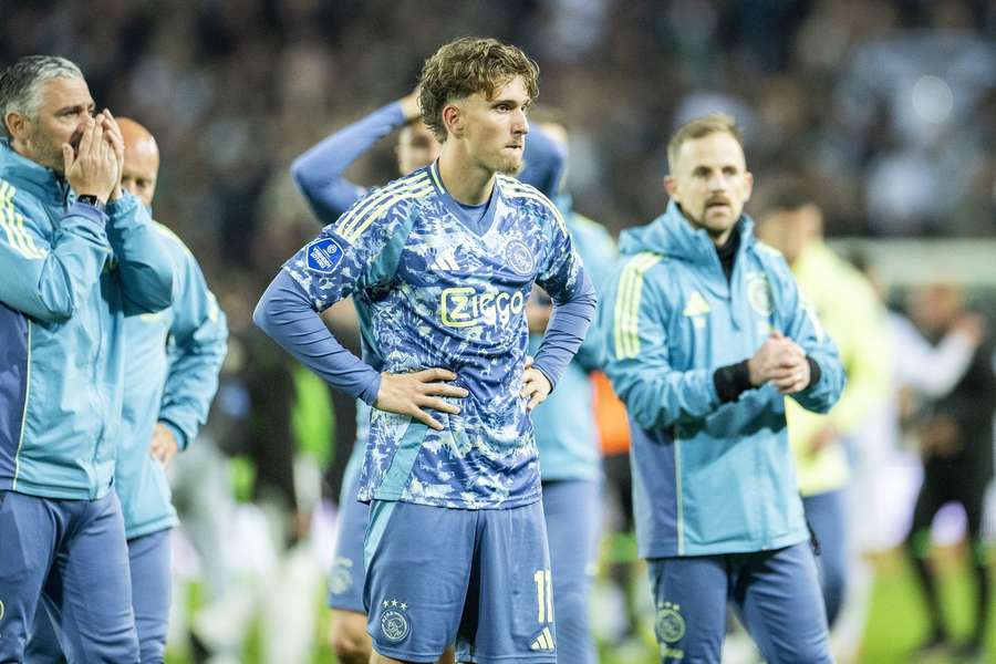 Ajax winger Mika Godts sulking after the draw at FC Groningen