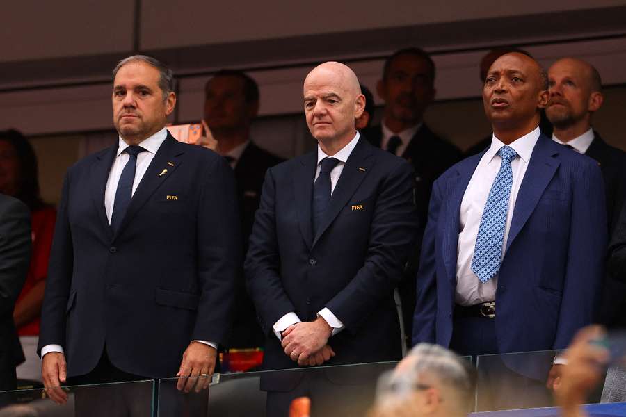 Gianni Infantino looks on Gianni Infantino looks on