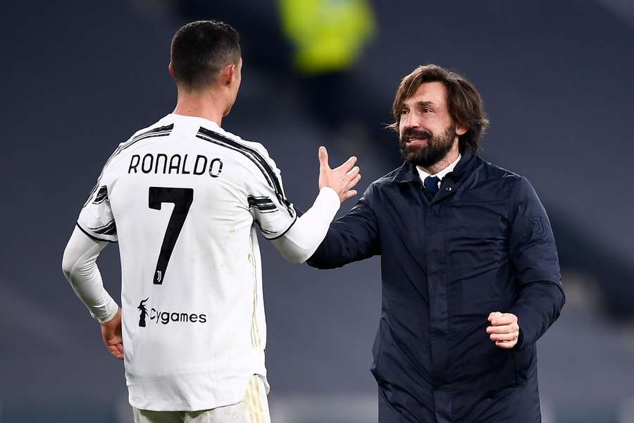 Andrea Pirlo mit Cristiano Ronaldo.