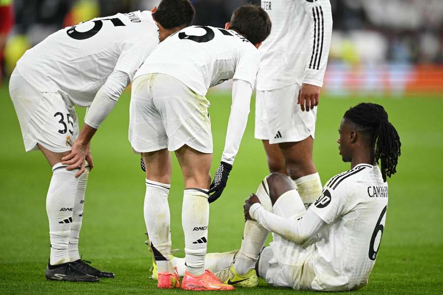 Camavinga, en el momento de lesionarse