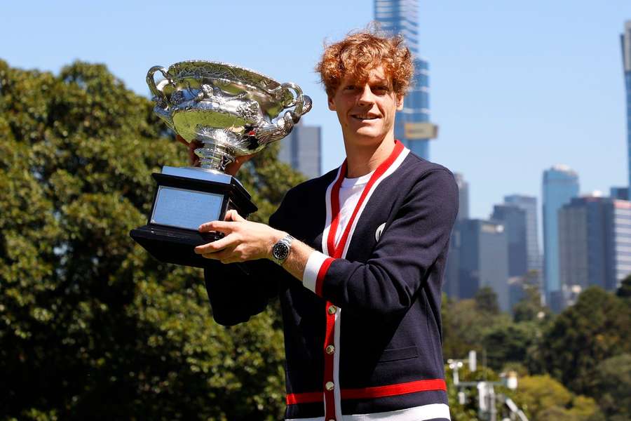 Jannik Sinner with the Australian Open trophy