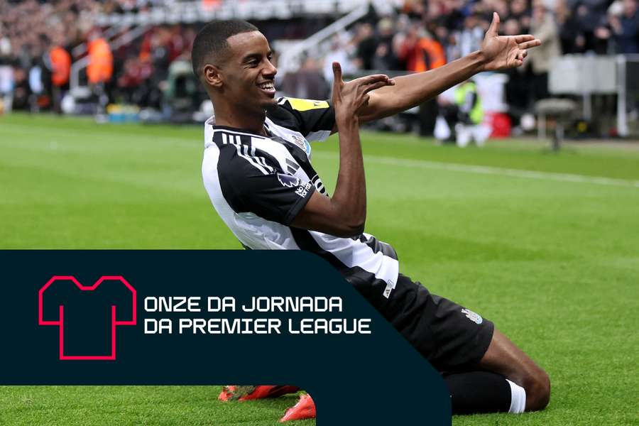 Alexander Isak, do Newcastle, festeja