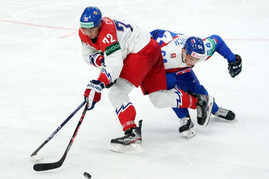 Filip Chytil na letošním MS v zápase proti Slovensku. Filip Chytil na letošním MS v zápase proti Slovensku.