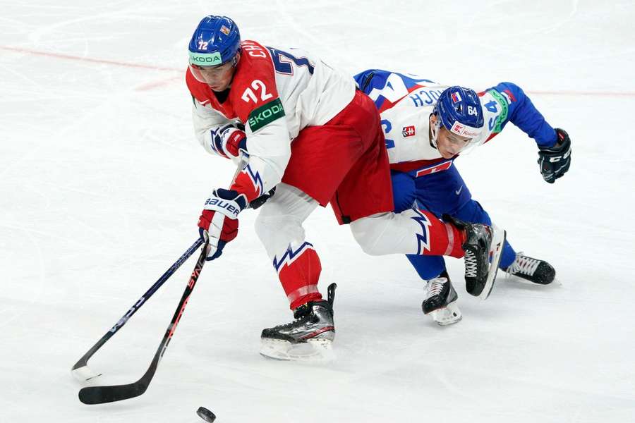 Filip Chytil na letošním MS v zápase proti Slovensku.