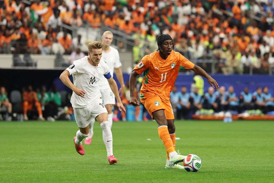 Yan Diomande (right) in action at the 2026 FIFA World Cup Yan Diomande (right) in action at the 2026 FIFA World Cup