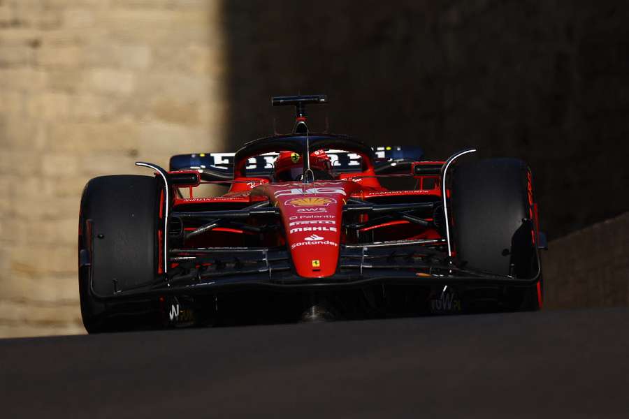 Ferrari's Charles Leclerc during qualifying in Baku