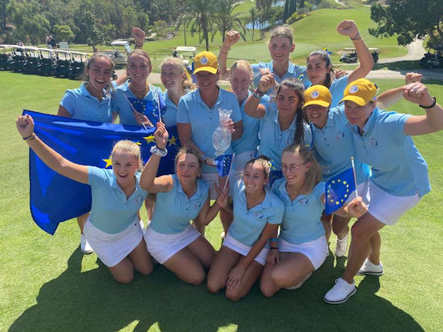 Las jugadoras europeas celebran el triunfo