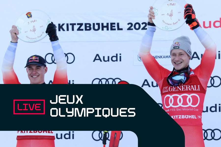 Premier duel Franjo von Allmen - Marco Odermatt sur la descente. 