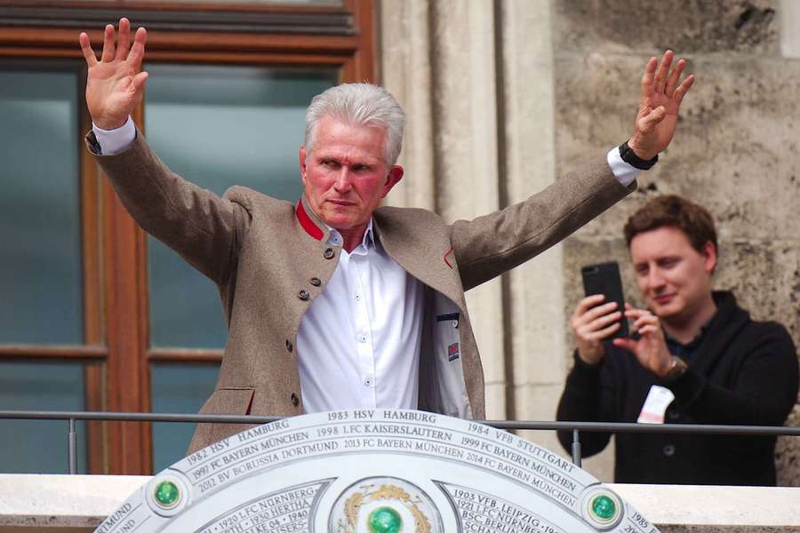 Heynckes bei der Meisterfeier 2018 mit dem FC Bayern