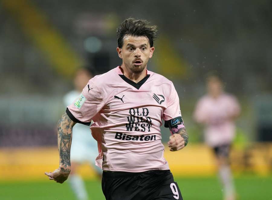 Matteo Brunori durante il match contro la Carrarese