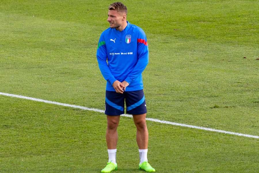 Ciro Immobile à l'entraînement avec l'Italie le 19 septembre.