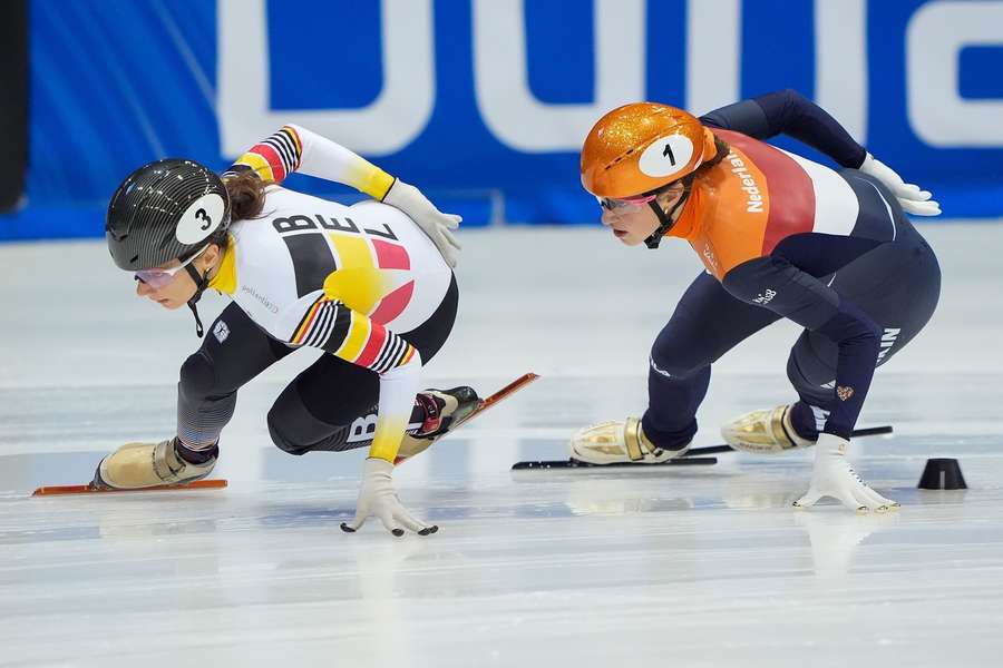 Suzanne Schulting in actie in Dresden