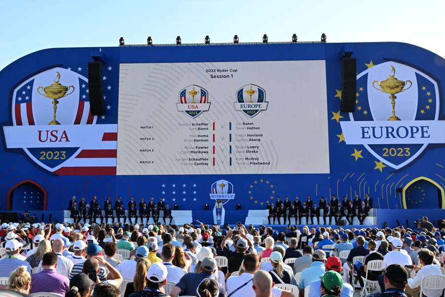 The foursome pairings were announced during the opening ceremony on Thursday