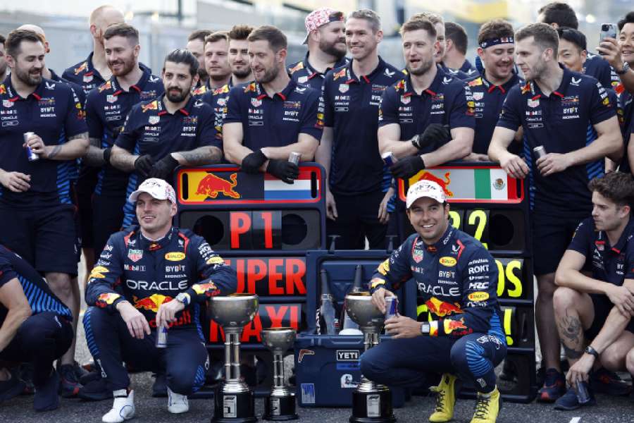 Red Bull celebrate their one-two finish