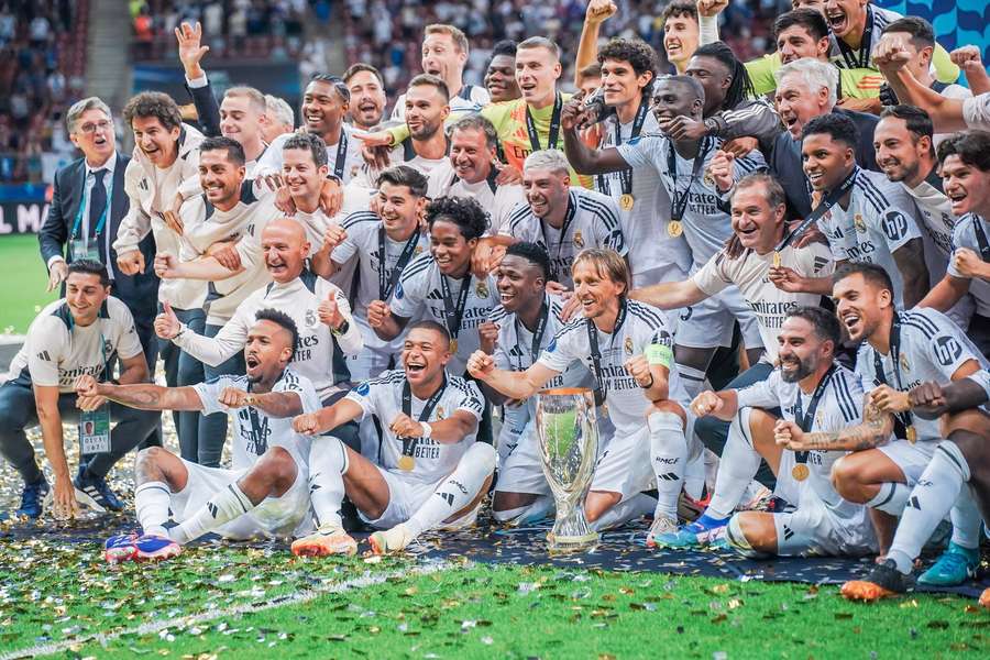 Real Madrid sărbătorește câștigarea Supercupei Europei în 2024